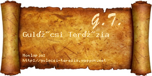 Gulácsi Terézia névjegykártya